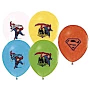 12 Adet Superman Doğum Günü Teması Balonu, Helyumla Uçan