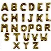 Altın Sarısı Gold İsim Balonu, 100 CM Helyumla Uçan HARF: