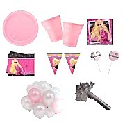 Barbie Parti Malzemeleri Seti Doğum Günü Süsleri 8 Kişilik