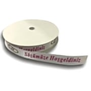 Fuşya Beyaz Sözümüze Hoşgeldiniz Yazılı İnce Kurdele, 1cmx10m