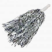 Bir Çift Gümüş Gri Ponpon Parlak Tutamaçlı, Saplı Amigo Aksesuarı