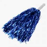 Bir Çift Koyu Mavi Ponpon Parlak Tutamaçlı, Saplı Amigo Aksesuarı