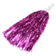 Bir Çift Fuşya Koyu Pembe Ponpon Parlak Tutamaçlı, Saplı Amigo