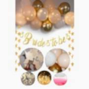 Bride To Be Led Işıklı Zincir Balon Süsleme Seti Mekan Oda Gelin Bekarlığa Veda Partisi Gold Set