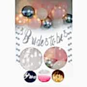 Bride To Be Led Işıklı Zincir Balon Süsleme Seti Mekan Oda Gelin Bekarlığa Veda Partisi Gümüş Set