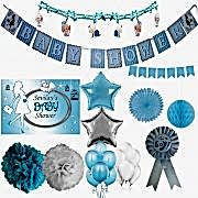 Erkek Baby Shower Partisi Poster Afişli Malzemeleri Konsept Seti