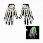 Fosforlu Kemik Desenli İskelet Eldiven Cadılar Bayramı Halloween