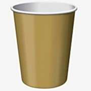Gold Dore Altın Sarısı 8li Bardak Doğum Günü Parti Karton Plastik 200ml