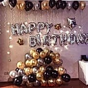 Gold-Gümüş Konsepti Doğum Günü Partisi Süsleme Malzeme Seti