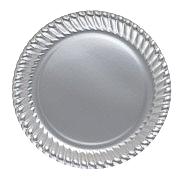 Gri Gümüş Lame 8li Tabak Doğum Günü Parti Karton Plastik 23cm