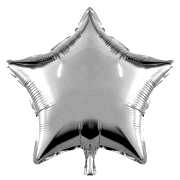 Gri (gümüş) Yıldız Folyo Balon 45cm Doğum Günü Parti Helyumla Uçan