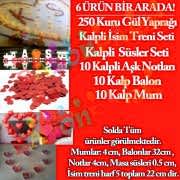 Gül Yapraklı Karıma Süsleme Paketi Aşk Sürprizleri Gül balon mum