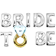 Gümüş Bride To Be Harf Folyo, Yüzük Balon Bekarlığa Veda Partisi