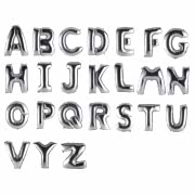 Gümüş Gri İsim Balonu, 100 CM Helyumla Uçan HARF: