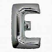 Harf Folyo Balon E Harfi Büyük Boy Balon Gümüş/Gri 100CM