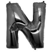 Harf Folyo Balon N Harfi Büyük Boy Balon Gümüş/Gri 100CM