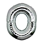 Harf Folyo Balon O Harfi Büyük Boy Balon Gümüş/Gri 100CM