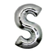 Harf Folyo Balon S Harfi Büyük Boy Balon Gümüş/Gri 100CM