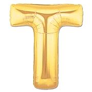 Harf Folyo Balon T Harfi Büyük Boy Balon Altın Sarısı /Dore 100CM
