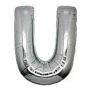 Harf Folyo Balon U Harfi Büyük Boy Balon Gümüş/Gri 100CM