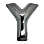 Harf Folyo Balon Y Harfi Büyük Boy Balon Gümüş/Gri 100CM