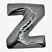 Harf Folyo Balon Z Harfi Büyük Boy Balon Gümüş/Gri 100CM