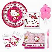 Hello Kitty 24 Kişilik 12 Parça Doğum Günü Seti malzemeleri