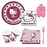 Hello Kitty 8 Kişilik 6 Parça Doğum Günü Seti malzemeleri 