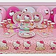 16 kişi Hello Kitty Parti Malzeme Paketi Doğum günü Seti balon