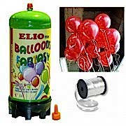 Helyum Gazı Tüp + 20 Adet Kırmızı Balon Metalik Uçan Balon + İpi