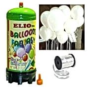 Helyum Gazı Tüp + 20 Adet Parlak Beyaz Uçan Balon + İpi