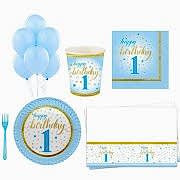 İlk yaşım 1 yaş erkek 24 Kişilik 12 Parça Doğum Günü Seti