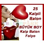Kalp Balon + Kalpli Folyo 80cm Sevgiliye Doğum Günü Erkeğe Hediye