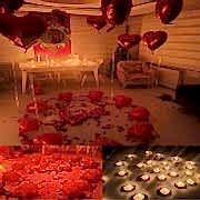 Kalp Balon Mum Sürpriz Oda Süsleme Sevgililer Günü Evlilik Teklifi