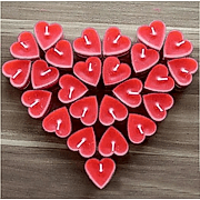 Kırmızı Kalp Tealight Mum 50 Adet