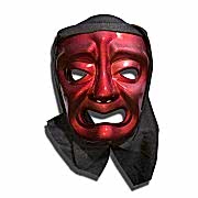 Kırmızı Pelerinli Ağlayan Tiyatro Yüz Maskesi Plastik Korku Maske