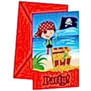 Korsan 6 Davetiye + 6 Zarf İngilizce Doğum Günü Parti Kartı