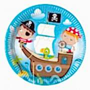 Korsan 8li Tabak Pirates Doğum Günü Parti Tabağı 23cm