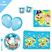 Korsan Partisi Pirates 24 Kişilik 12 Parça Doğum Günü Seti malzemeleri