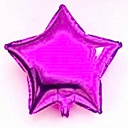 Koyu Pembe(Fuşya) Yıldız Folyo Balon 60cm Helyumla Uçan 