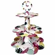 Flamingo Cupcake Kek Standı, Flamingo 3 Katlı Karton Stand