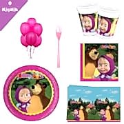 Maşa ile Koca Ayı 8 Kişilik 6 Parça Doğum Günü Seti malzemeleri