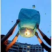 Mavi Uçan Dilek Feneri Özel Gün Dilek Balonu Kandili