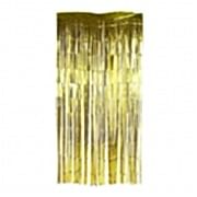 Metalik Gold-Altın Sarısı 2m Kap Perdesi, Parlak Duvar Püskülü