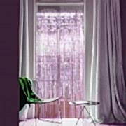 Simli Uzun Şeker Pembe 2m Kapı Parti Perdesi Parlak Duvar Püskülü