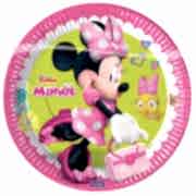 8 Adet Minnie Mouse Doğum Günü Plastik Parti Tabağı