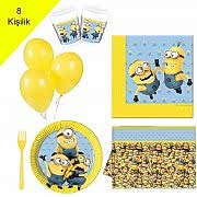 8 Kişi Minyon Doğum Günü Parti Malzemeleri Konsepti Seti Süsleme