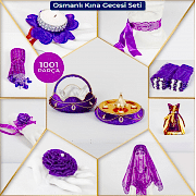 Mor Lüks Kına Gecesi Süsleri, Şık Kına Malzemeleri Paketi