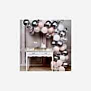 Pembe Beyaz Gümüş Krom Konfetili Balon Zincir Seti 5 Metre