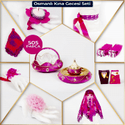 Pembe Kına Gecesi Osmanlı Kına Seti Süsleri Paketi 